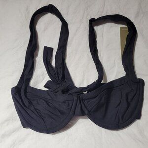 J.Crew Underwire bikini top with criss-cross straps Black Size 34B NWT $ 69.99